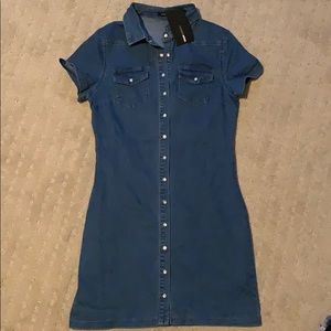 Blue Denim Button Down Fashion Nova Dress